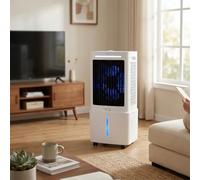 Climatiseur Mobile Silencieux Rafraîchisseur d'Air 25L, Portable Ventilateur Humidificateur avec Télécommande, 3 Vitesses, Minuterie 12 H, Blocs Réfrigérants, pour la Chambre et le Garage
