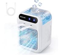 Climatiseur Mobile Silencieux, Rafraîchisseur d'Air Portable 500ml, Mini Climatiseur avec 2 Vitesses et 2 Modes de Brumisation, Refroidisseur d'Air pour Chambre et Bureau