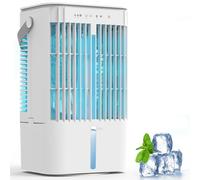 Climatiseur portable, refroidisseur d'air par évaporation de 1200 ml, mini climatiseur personnel avec 3 vitesses et minuterie 2/4h, ventilateur oscillant à 120 ° pour la maison, le bureau, la chambre