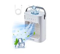 VEVOR Climatiseur Portable, 4 en 1, Refroidisseur Air par Évaporation, Réservoir d'Eau 700 mL, Mini Ventilateur de Bureau 3 Vitesses Minuterie Intelligente, Lumière 7 Couleurs, pour Chambre à Coucher