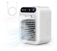Climatiseur Portable, Climatiseur Mobile Silencieux, Refroidisseur d'air de 500 ml, Rafraichisseur d'air, 2 Vitesses, 2 Modes de Brumisation, Mini Climatiseur Adapté à la Coucher, Bureau