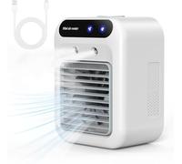 Climatiseur Portable, Climatiseur Mobile Silencieux, Refroidisseur d'air de 500 ml, Rafraichisseur d'air, 2 Vitesses, 2 Modes de Brumisation, Mini Climatiseur Adapté à la Coucher, Bureau