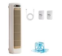 Climatiseur portable Cooling Ace - Refroidisseur d'air tour sans pales rechargeable par USB avec 3 vitesses réglables, unité AC de bureau personnelle silencieuse, design peu encombrant pouvant white