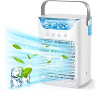 Climatiseur portable, mini climatiseur, refroidisseur d'air avec veilleuse 7 couleurs et vent de classe 3 avec Bureau, Chambre, Chambre, maison et camping