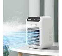 Climatiseur Portable, Mini rafraîchisseur d'air évaporatif Silencieux avec réservoir d'eau de 500 ML, 2 Vitesses et Fonction brumisation pour la Maison, Le Bureau, la cha