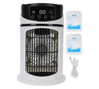 Climatiseur portable, mini refroidisseur d'air 4 en 1 avec réservoir d'eau de grande capacité de 300 ml, mini refroidisseur par évaporation, 6 vitesses, ventilateur humidificateur