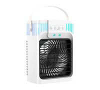 Climatiseur portable, mini refroidisseur d'air 5 en 1 avec télécommande, 3 vitesses de vent et modes brume, réservoir d'eau de 1200 ml, veilleuse 7 couleurs, ventilateur de refroidissement mobile pour