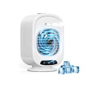 Climatiseur portable mobile, mini rafraîchisseur d'air 4 en 1, silencieux, 3 vitesses, 300 ml, USB, brumisateur, blanc