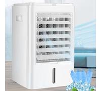 Climatiseur portable pour voiture, mini refroidisseur d'air par évaporation, ventilateur silencieux 4 en 1 oscillant à 60° avec télécommande, 4 blocs réfrigérants, télécommande, pour camping-car, SU