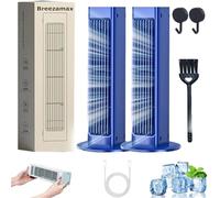 Climatiseur Portable Qinux Breezamax, Climatiseur Brezza Max, Climatiseur Brizac Breezamax, Refroidisseur D'air Ultra Silencieux Breeza. Affrontez La Chaleur Et L'humidité En Un Instant.(Blue,2PCS)