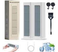 Climatiseur Portable Qinux Breezamax, Climatiseur Brezza Max, Climatiseur Brizac Breezamax, Refroidisseur D'air Ultra Silencieux Breeza. Affrontez La Chaleur Et L'humidité En Un Instant.(blanc,2PCS)