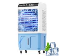 Climatiseur portable, refroidisseur d'air par évaporation 3 en 1 avec moteur en cuivre amélioré, réservoir d'eau extra large et blocs de glace, unité de ventilateur de refroid Remote Control Type 30L