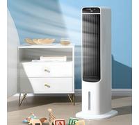 Climatiseur portable sans fenêtre, refroidisseur d'air évaporatif avec télécommande, ventilateur de refroidissement d'air à 3 vitesses et 3 modes pour dortoir, chambre, bureau, blanc