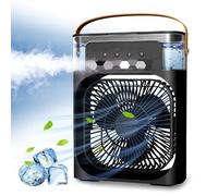 Climatiseur Portable sans Tuyau, 3 Vitesses de Vent, 3 Modes de Brumisation, Refroidisseur d'air avec 5 Trous de Pulvérisation, Noir