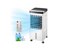 Climatiseur portable sans tuyau d'évacuation, réservoir d'eau de 10 L, 65 W, minuterie 7 heures, 65 dB, oscillation à 120, amovible