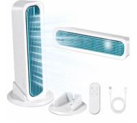 Climatiseur Portable Tour - 4000mAh - Mini climatiseur 3 vitesses - Télécommande - Avec base - Silencieux - Bureau/Chambre - Blanc