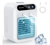 Climatiseur portable, ventilateur de refroidissement portable, silencieux et portable avec réservoir d'eau, climatiseur personnel, refroidisseur d'air par évaporation pour chambre, bureau, camping