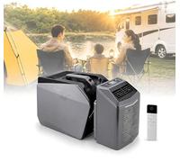 Climatiseur Portable Voiture, Mini Climatiseur de Camping Split, 6200 BTU, CA 220V / CC 48V, Clim Mobile 4-en-1 avec Poignée, Déshumidification 45L/J, Silencieux pour Van, Tente, Camping-Car 110/220V
