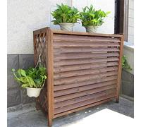 Climatiseur Rack Clôture de confidentialité en bois massif AC Couvertures Poubelle Enclos Diviseur extérieur Décoratif Clôture de confidentialité Écran Support de fleurs Autoportant for patio Jardin B