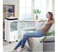 Climatiseur rafraîchisseur d'air mobile ioniseur 4 en 1 avec télécommande oscillant 60W idéal pièces 20 m² blanc noir