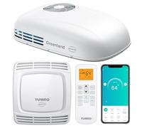 Climatiseur RV TURBRO Onduleur avec Pompe à Chaleur, 3,600 W, Toiture Non Gainée avec Plafonnier à Ambiance, Ultra-Silencieux, 220-240V AC, WiFi et Télécommande, Blanc