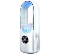 Climatiseur Silencieux, Ventilateur De Refroidissement, Refroidisseur D'Air éVaporatif Silencieux Sans Lames, Portable De Table De Bureau à 6 Vitesses Portable à 6 Vitesses Pour La Maison (Blanc)