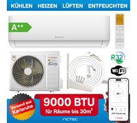 Climatiseur split 9000 BTU 2,6 kW climatiseur H-PRO pour kit complet de 30 m²
