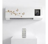 Climatiseur-ventilateur 2-en-1 à fixation murale | avec télécommande et minuterie 8 h, radiateur d'appoint silencieux et portable pour chambre ou sous-sol