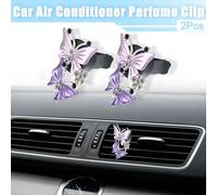 Climatiseur Voiture Papillon Forme Clips Sortie Event Mauve 2 Pièces