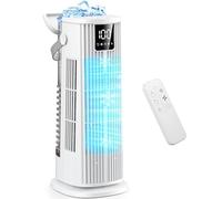Climatiseurs Portables 1350ML Climatiseur Mobile,Rafraichisseur d'air Silencieux 36W Faible Conso,4 Vitesses 2 Modes de Pulvérisation, 12H Minuterie,120° Oscillation Télécommande pour Chambre,Cuisine