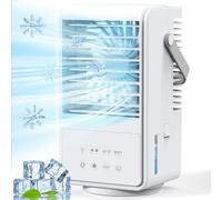 Climatiseurs portables, unité de climatisation portable 4 en 1 avec 3 vitesses, 2 brume, ventilateur de refroidissement oscillant à 90° avec minuteur, 7 couleurs de nuit, climatiseur portable, 16,5 x
