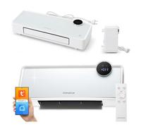 Climative GlassAir Chauffage Soufflant Mural Céramique PTC 2000W Blanc | Chaleur Rapide, WiFi Tuya, 2 Puissances 1000/2000W, Thermostat 10-49°C, Timer 24h, Swing, Détection Fenêtre Ouverte