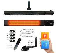 Climative Radiateur infrarouge 2500W WiFi, 9 Niveaux, IP65, Carbone, Chauffage exterieur terrasse, Chauffage d'appoint, Radiateur electrique, Chauffage electrique RAY, Garage, Maison, Atelier