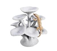 Climbing Dock for Reptiles Mushroom Shape Multi-Leaves Realistic Station