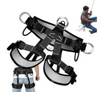 Climbing Harness, Adjustable Half Body Safety Belt, Strong Load-Bearing Support Straps with Padded Waist Protection, Secure Gear for Rappelling Caving Rock Tree Climb Outdoor Adventure Training
