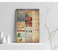 Climbing Knowledge Poster satiné Climbing Knowledge - Décoration murale - Affiche d'escalade - Plaque en métal - 15,2 x 20,3 cm
