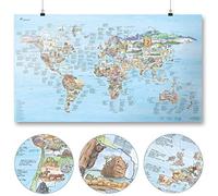 Climbing Map by Awesome Maps - Carte du monde illustrée pour les amateurs d'escalade - réinscriptible - 97,5 x 56 cm