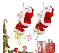 Climbing Santa on Rope-Santa Claus Musical Climbing Rope 2026 New Electric Battery Operated Toy Climbs Up and Down with Funny Musical for Christmas Tree Fireplace Home Décor (2pcs)
