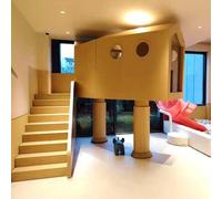 Climbing Toys for Toddlers Foam Blocks for Multi-Functional Elevated Indoor Kids Playground - Spiral Slide, Enclosed Playhouse & Zones(B)