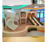 Climbing Toys for Toddlers Foam Blocks for Multi-Functional Elevated Indoor Kids Playground - Spiral Slide, Enclosed Playhouse & Zones(A)