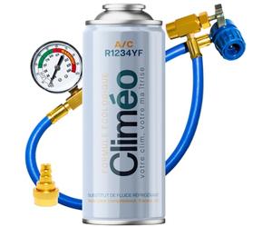 Climéo 400 ml Remplacement écologique du réfrigérant R1234yf 2 en 1, 3 en 1, entretien de la climatisation à faire soi-même (1 boîte + tuyau, 2 en 1)