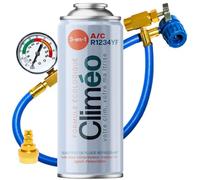 CLIMÉO Kit de rechange 3 en 1 pour réfrigérant R1234yf - Remplissez vous-même la climatisation - Équivalent à 625 g de liquide frigorigène avec huile lubrifiante et protection contre la corrosion