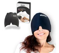 CLIMSOM - Bonnet Anti-Migraine Froid 360° - Gel Médical 617g Longue Durée - Masque Compressif Maux de Tête, Photophobie & Sinusite - Occultant - Chaud/Froid - Taille Universelle