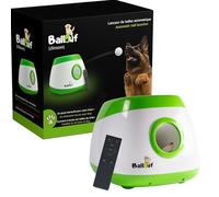 Climsom Lanceur de Balles Automatique pour Chiens Ballouf Deluxe Inclus 6 balles - 6 Heures d'Autonomie - Télécommande Incluse - 3 Réglages de Distance