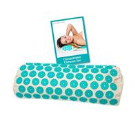 CLIMSOM ZEN - Coussin Chauffant Cervicales Acupression, Textile et Garnissage 100% Bio, Garnissage Naturel Épeautre, Fourni avec Livret Conseil (Bleu)