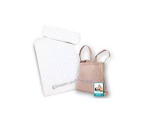 CLIMSOM ZEN - Pack Anti Stress Coussin et Tapis d'Acupression BIO, Textiles 100% Naturels, Épeautre Bio, sac en Toile de Jute et Livret Conseils Fournis (blanc)