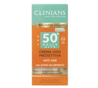 CLINIANS | Crème Solaire Visage Anti-Âge SPF50+ avec Peptide Multifonctionnel Anti-Âge et Vitamine E, 50mL