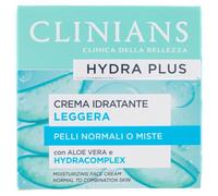 CLINIANS | Hydra Plus Crème hydratante légère pour le visage, Dermatologiquement testé, Made in Italy, 50 ml