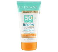 CLINIANS | Lait Protecteur Sensitive SPF50+, avec Extrait d'Avoine, Bisabolol, Niacinamide et Jus d'Aloe Bio, 150mL