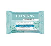 CLINIANS | Lingettes démaquillantes Hydra Plus, testées sous contrôle ophtalmologique, Made in Italy, paquet de 25 lingettes
